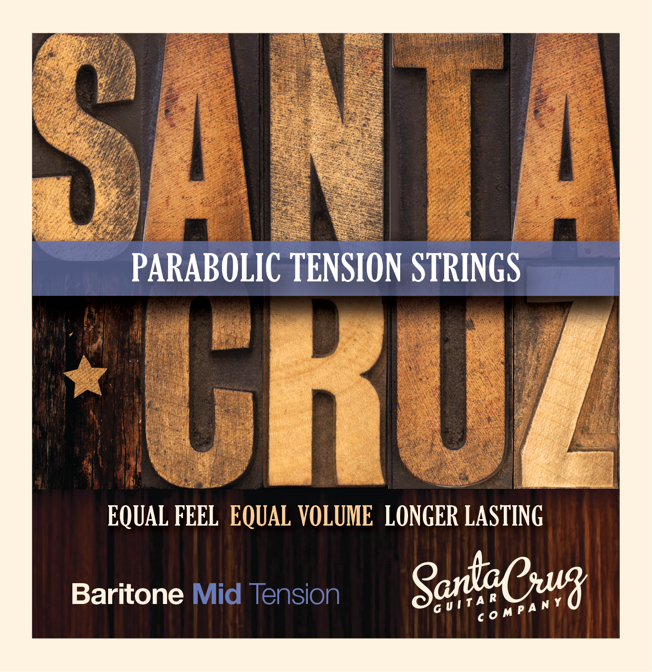 Santa Cruz Parabolic Tension Strings - Baritone (Mid Tension)