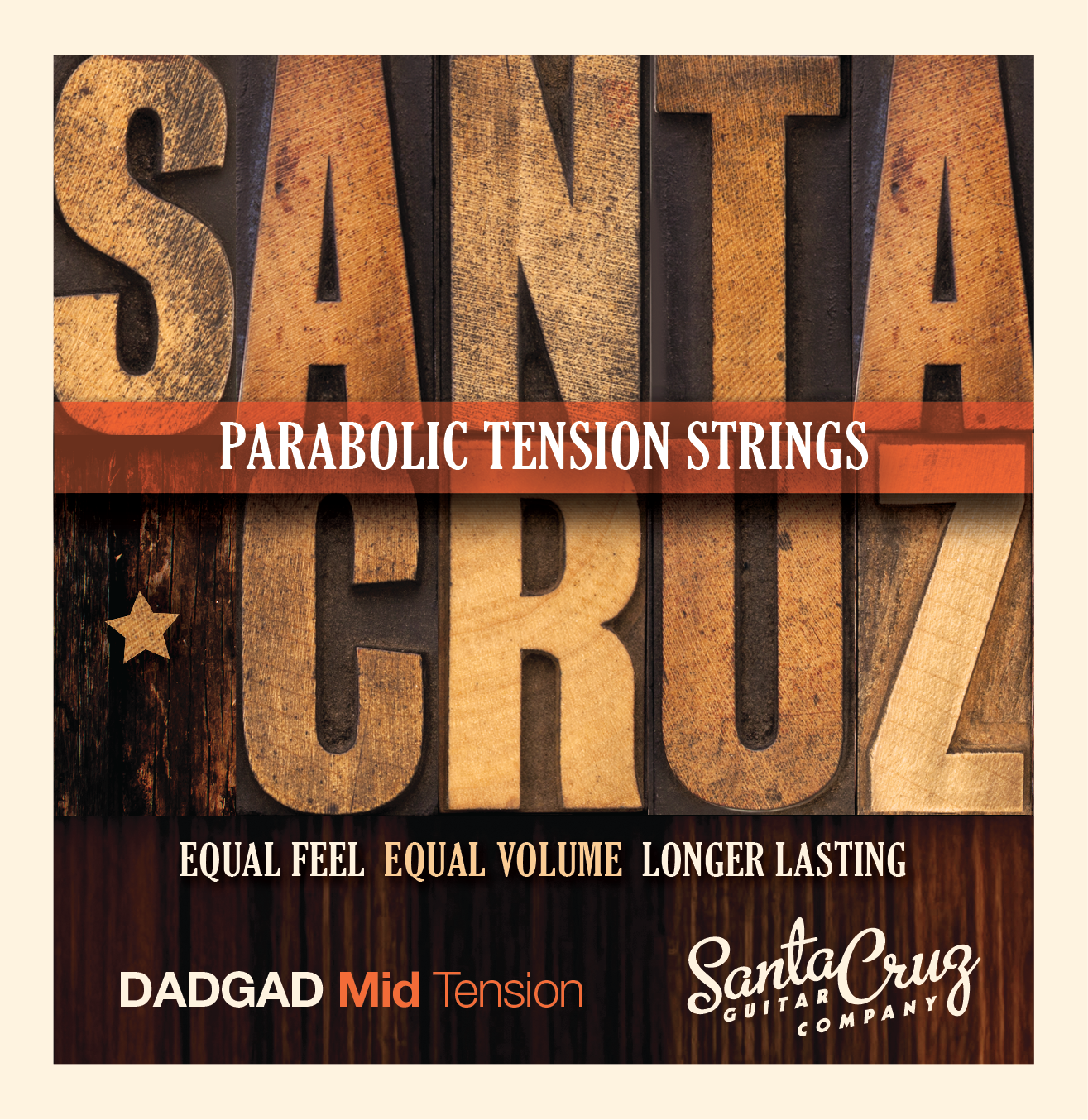 Santa Cruz Parabolic Tension Strings - DADGAD (Mid Tension)